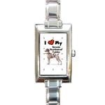 I Love My German Shorthaired Pointer Rectangular Italian Charm Watch