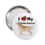 I Love My Golden Retriever 2.25  Handbag Mirror