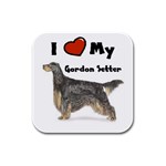 I Love My Gordon Setter Rubber Square Coaster (4 pack)