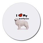 I Love My Great Pyrenees Round Mousepad