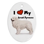 I Love My Great Pyrenees Ornament (Oval)