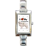 I Love My Great Pyrenees Rectangular Italian Charm Watch