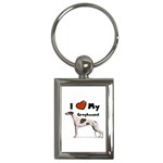 I Love My Greyhound Key Chain (Rectangle)