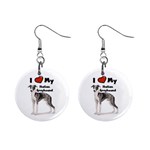 I Love My Italian Greyhound 1  Button Earrings