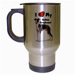 I Love My Italian Greyhound Travel Mug (Silver Gray)