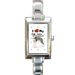 I Love My Italian Greyhound Rectangular Italian Charm Watch