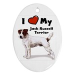 I Love My Jack Russell Terrier Ornament (Oval)