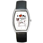 I Love My Jack Russell Terrier Barrel Style Metal Watch