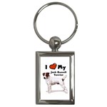 I Love My Jack Russell Terrier Key Chain (Rectangle)