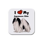 I Love My Japanese Chin Rubber Square Coaster (4 pack)