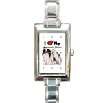 I Love My Japanese Chin Rectangular Italian Charm Watch