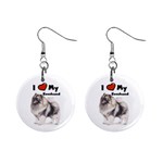 I Love My Keeshond 1  Button Earrings