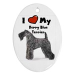 I Love My Kerry Blue Terrier Ornament (Oval)