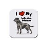 Labrador Retriever Lab Rubber Square Coaster (4 pack)