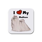 I Love My Maltese Rubber Square Coaster (4 pack)