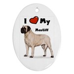 I Love My Mastiff Ornament (Oval)