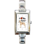 I Love My Miniature Pinscher Rectangular Italian Charm Watch