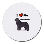 I Love My Newfoundland Round Mousepad