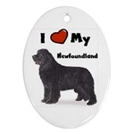 I Love My Newfoundland Ornament (Oval)