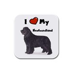 I Love My Newfoundland Rubber Square Coaster (4 pack)