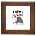 I Love My Old English Sheepdog Framed Tile