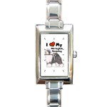 I Love My Old English Sheepdog Rectangular Italian Charm Watch