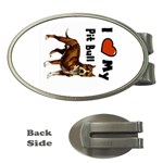 I Love My Pit Bull Money Clip (Oval)