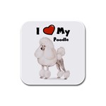 I Love My Poodle Rubber Square Coaster (4 pack)