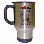 I Love My Poodle Travel Mug (Silver Gray)