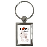 I Love My Poodle Key Chain (Rectangle)