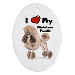 I Love My Miniature Poodle Ornament (Oval)