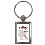 I Love My Toy Poodle Key Chain (Rectangle)