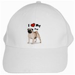 I Love My Pug White Cap