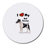 I Love My Rat Terrier Round Mousepad