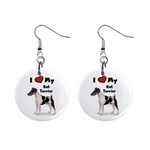 I Love My Rat Terrier 1  Button Earrings