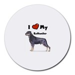 I Love My Rottweiler Round Mousepad