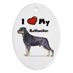 I Love My Rottweiler Ornament (Oval)