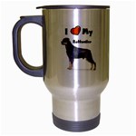 I Love My Rottweiler Travel Mug (Silver Gray)