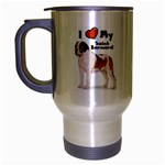 I Love My Saint Bernard Travel Mug (Silver Gray)