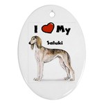 I Love My Saluki Ornament (Oval)