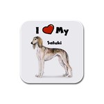 I Love My Saluki Rubber Square Coaster (4 pack)