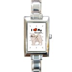 I Love My Samoyed Rectangular Italian Charm Watch