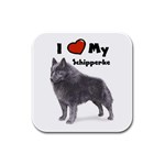 I Love My Schipperke Rubber Square Coaster (4 pack)