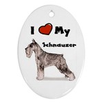 I Love My Schnauzer Ornament (Oval)