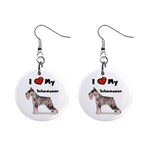 I Love My Schnauzer 1  Button Earrings