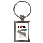 I Love My Miniature Schnauzer Key Chain (Rectangle)