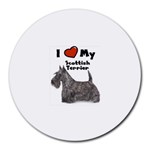 I Love My Scottish Terrier Scottie Round Mousepad