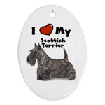 I Love My Scottish Terrier Scottie Ornament (Oval)