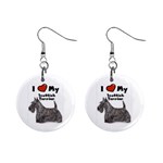 I Love My Scottish Terrier Scottie 1  Button Earrings