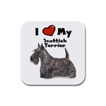 I Love My Scottish Terrier Scottie Rubber Square Coaster (4 pack)